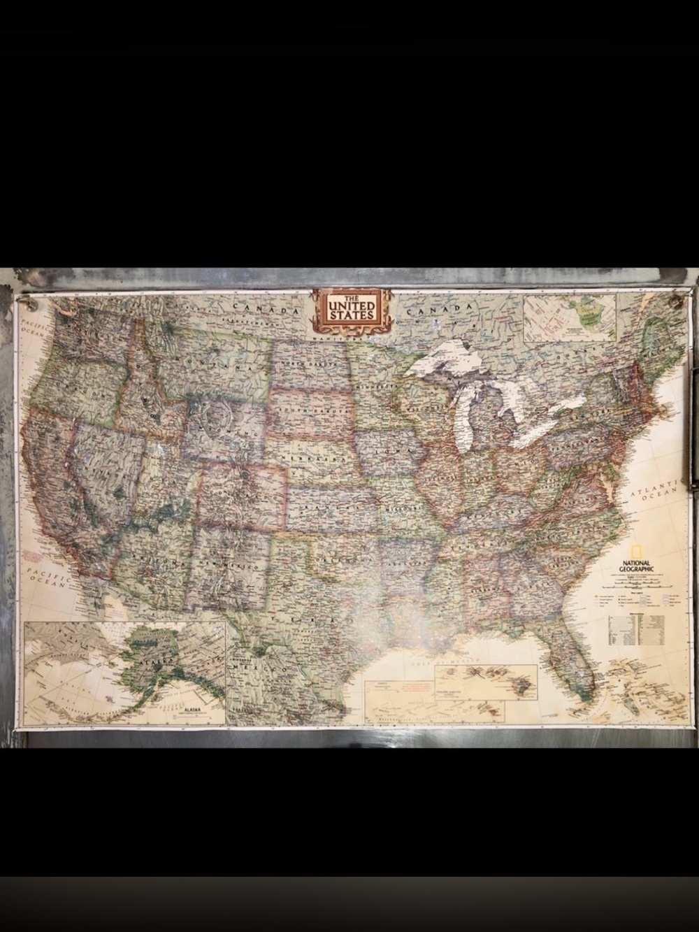 Beautiful Functional Antique Map of United States